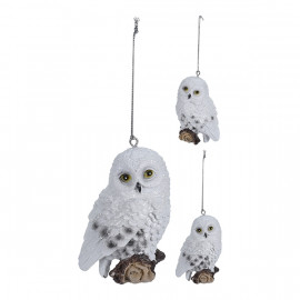 Függeszthető hóbagoly dísz
