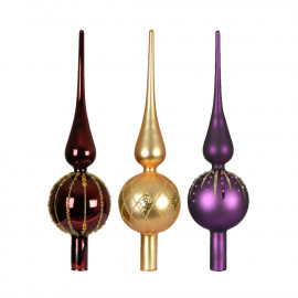 Csúcsdísz arany mintás 31 cm