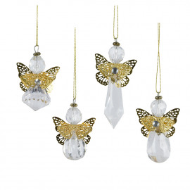 Kristály angyal dísz