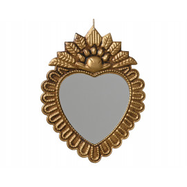 Szív tükör arany