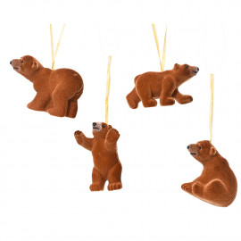 Flokkolt medve dísz 8 cm