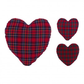 Kockás szív párna