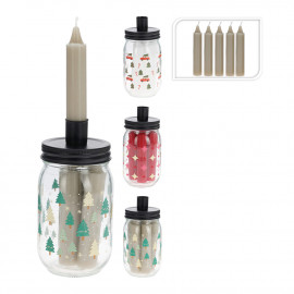 Gyertya befőttes üvegben