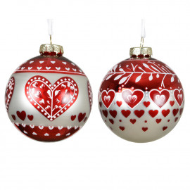 Üveggömb "Szív" 8 cm