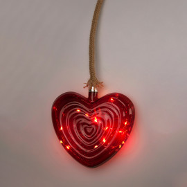 Világító szív 16 cm