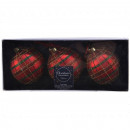 Üveggömb szett piros kockás